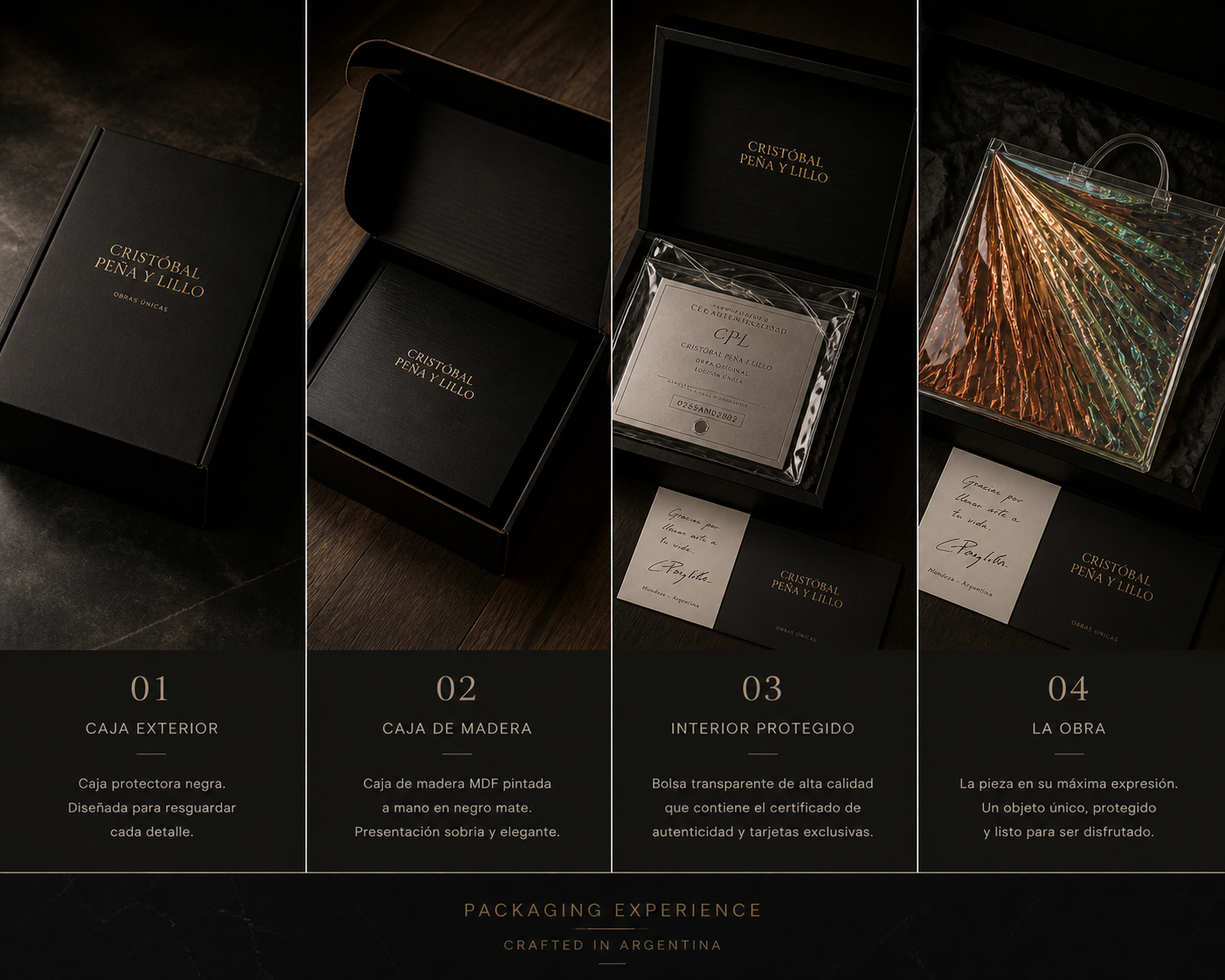 Detalle de obra y packaging